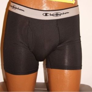 Champion Elite 3pc Seamless Antimicrobial Cotton Boxer Brief L(36-38) All Black